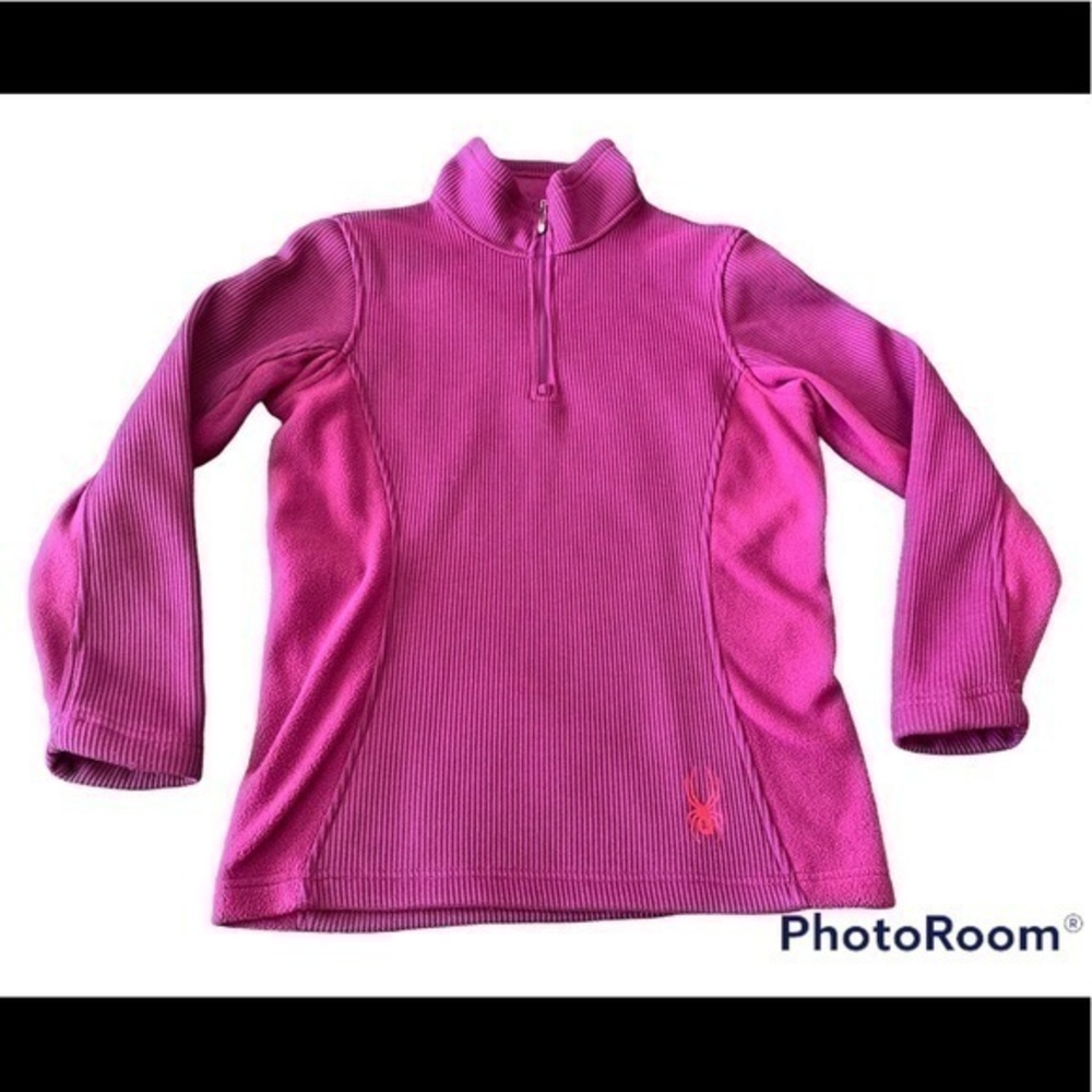 Spyder Outbound Jacket Pullover Sweater Quarter Zip Thermal Fleece Purple Size L